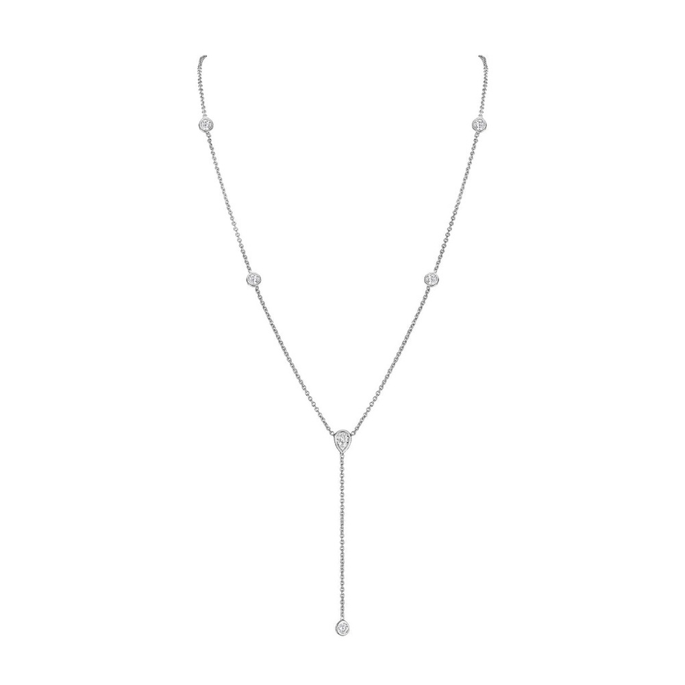 Jennifer Miller Bezel Lariat Necklace